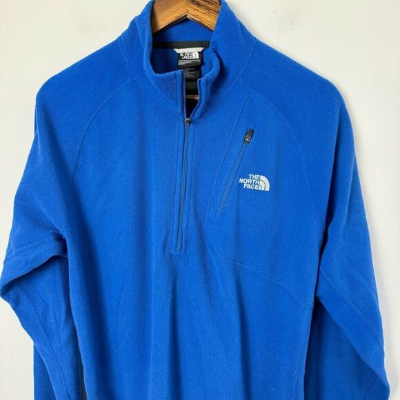 The North Face 1/4 Zip Lightweight Blue Fleece Pull Over Jacket Men’s Size Large - Picture 4 of 11